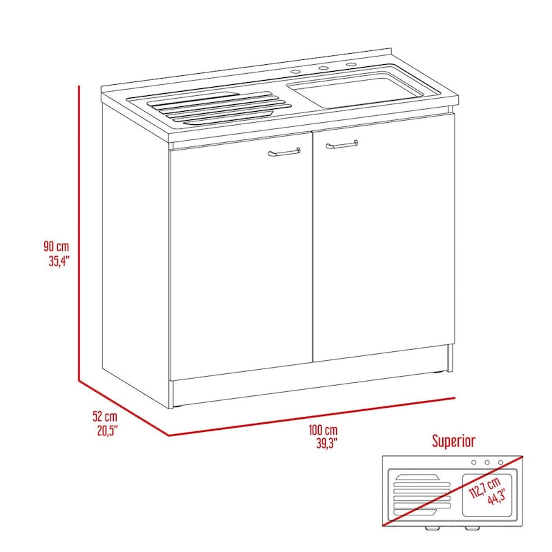 Rectangle 2-Door Utility Sink and Cabinet