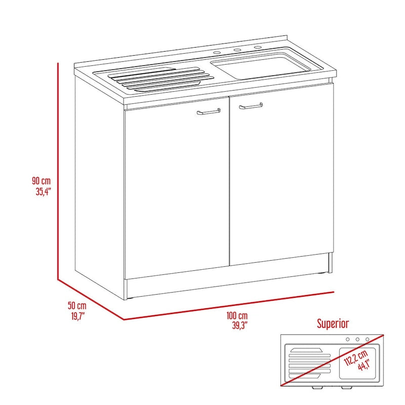 Rectangle 2-Door Utility Sink and Cabinet