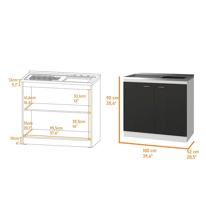 Rectangle 2-Door Utility Sink and Cabinet