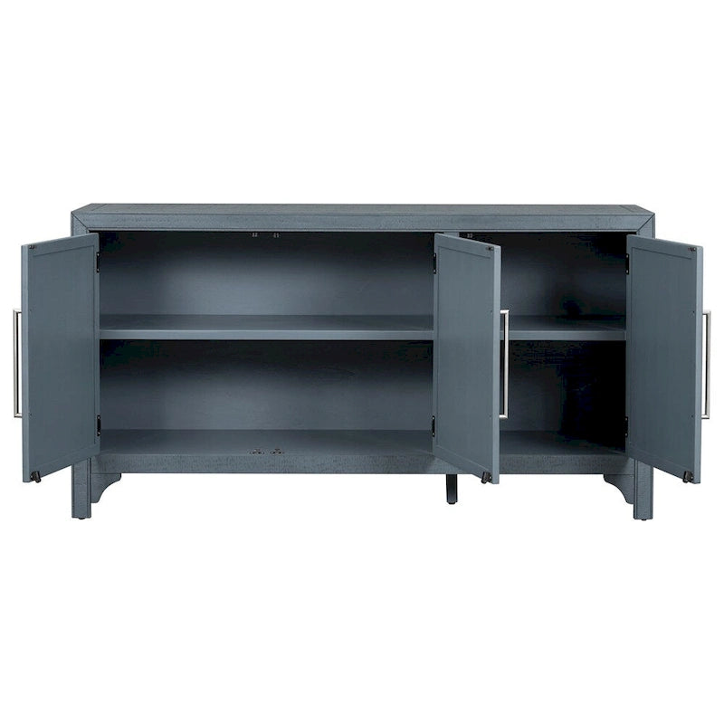 Wood Storage Cabinet Sideboard with Adjustable Shelves and 3 Doors