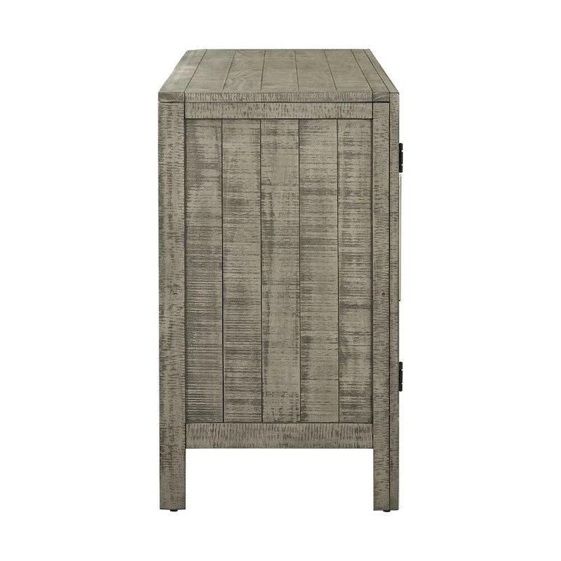 Wood Storage Cabinet Sideboard with Adjustable Shelves and 3 Doors