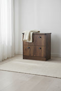 Contemporary Dark Walnut Wood Lateral Filing Cabinet