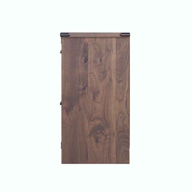 Contemporary Dark Walnut Wood Lateral Filing Cabinet