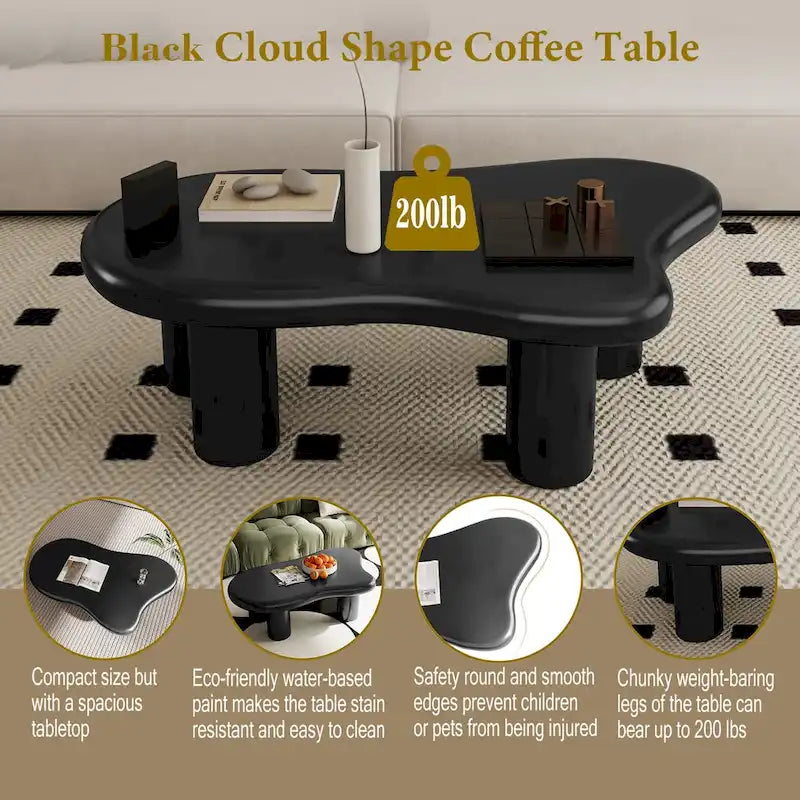 Wood Cloud Shaped Coffee Table for Living Room