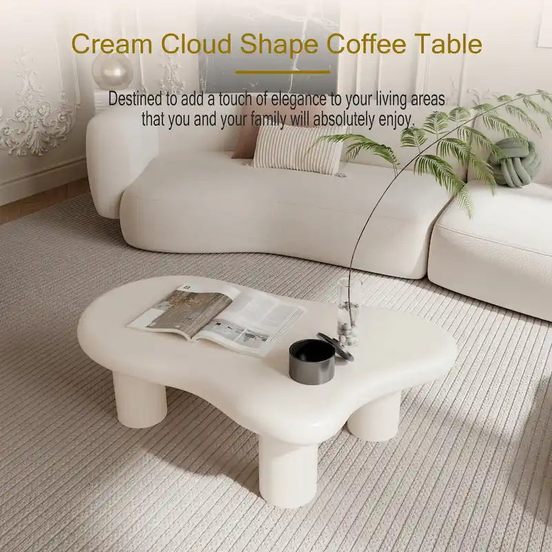 Wood Cloud Shaped Coffee Table for Living Room