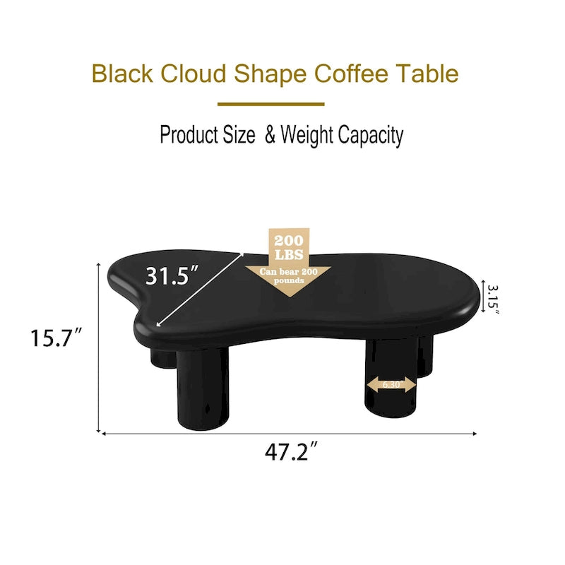 Wood Cloud Shaped Coffee Table for Living Room
